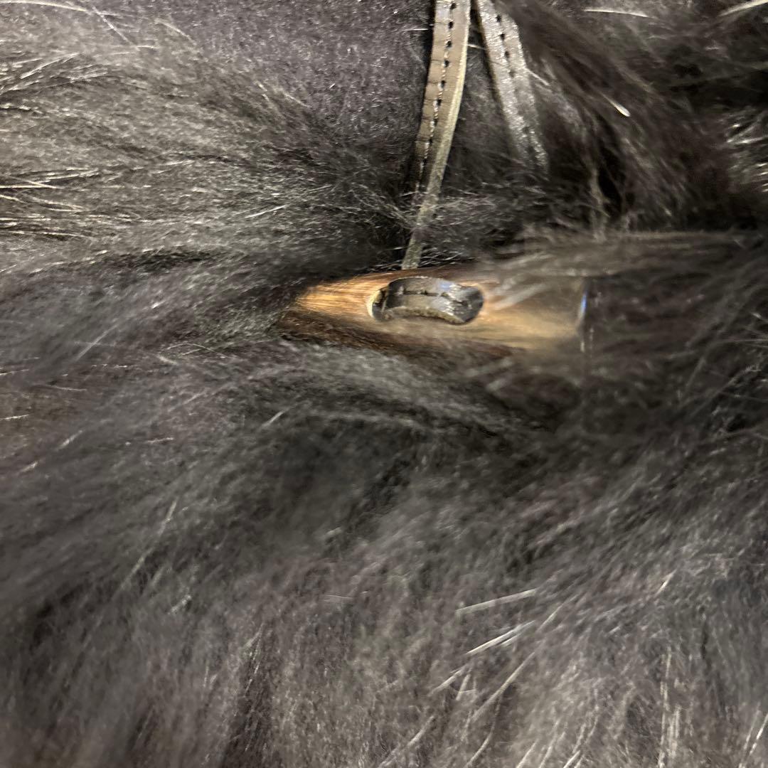 極美品⭐️BURBERRY ノバチェック アンゴラ ラクーンファー ケープコート