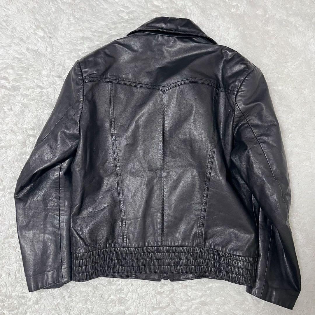 Deluxe Leatherwear 牛革 レザージャケット 短丈 ブラック