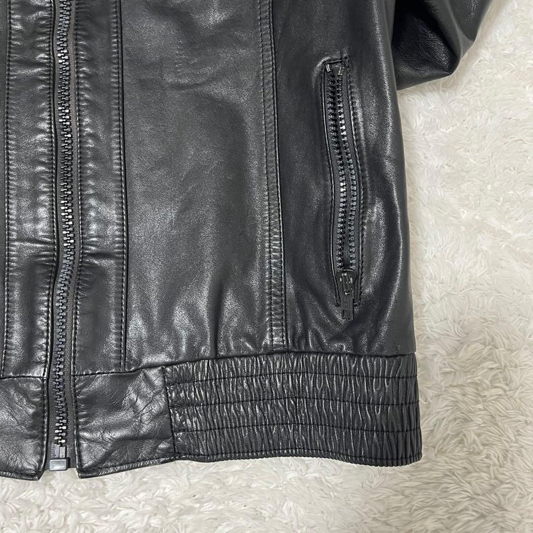 Deluxe Leatherwear 牛革 レザージャケット 短丈 ブラック