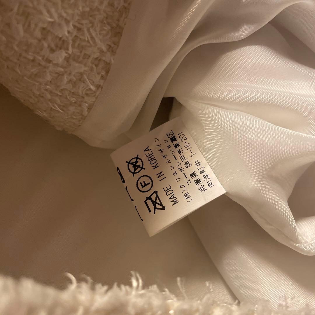 ella selectshop ビッグカラーツイードジレ　ホワイト