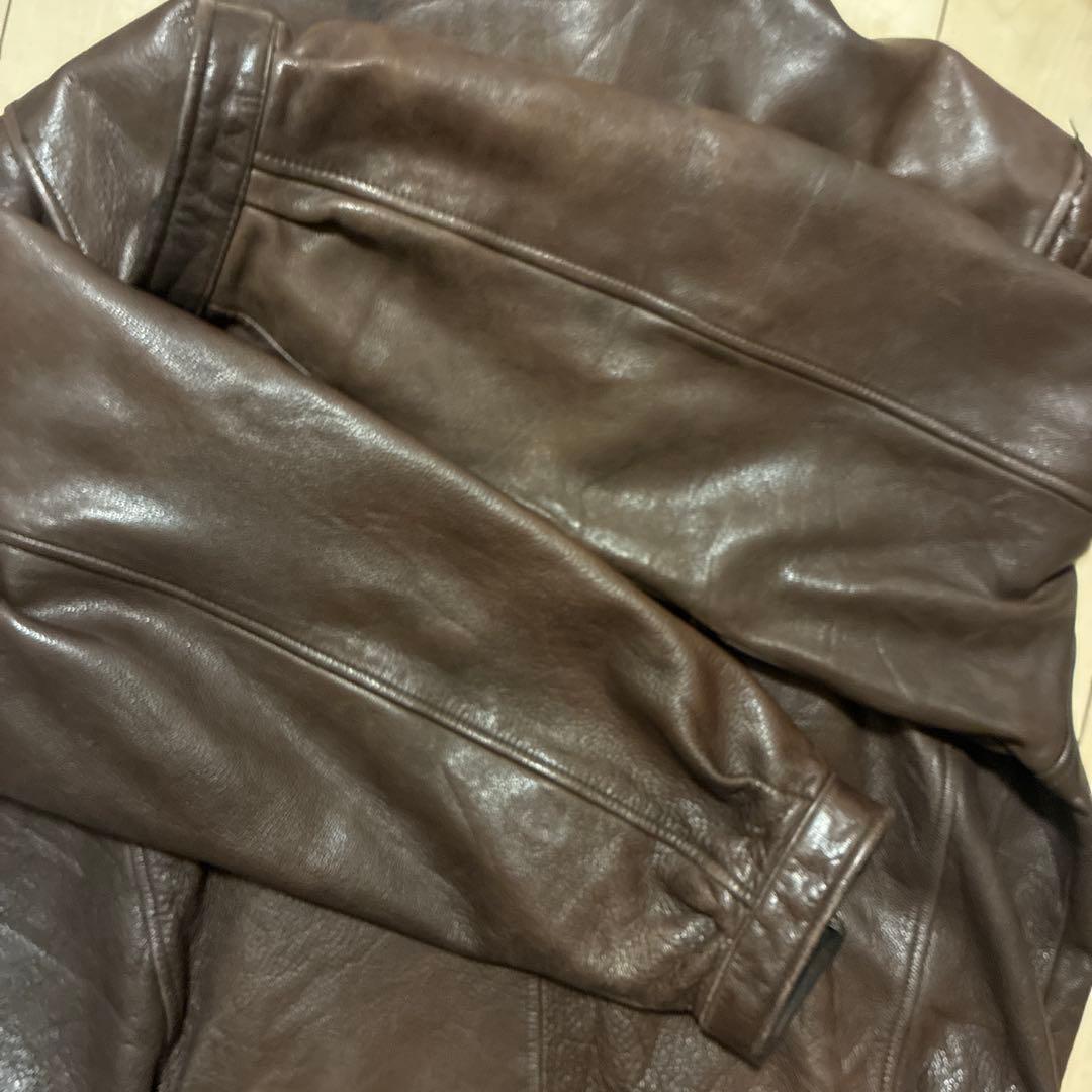 MARC NEW YORK レザージャケット 本革 ブラウン L ユーロ古着