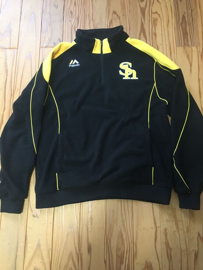 マジェスティック　ソフトバンクホークス　ハーフジップ　フリース　ジャケット　L