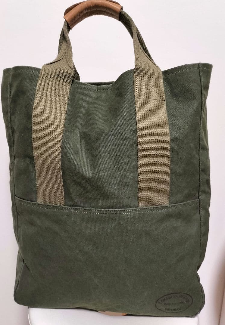 yanasanさんご依頼分オリジナルビックトートミリタリー レザーハンドル付き