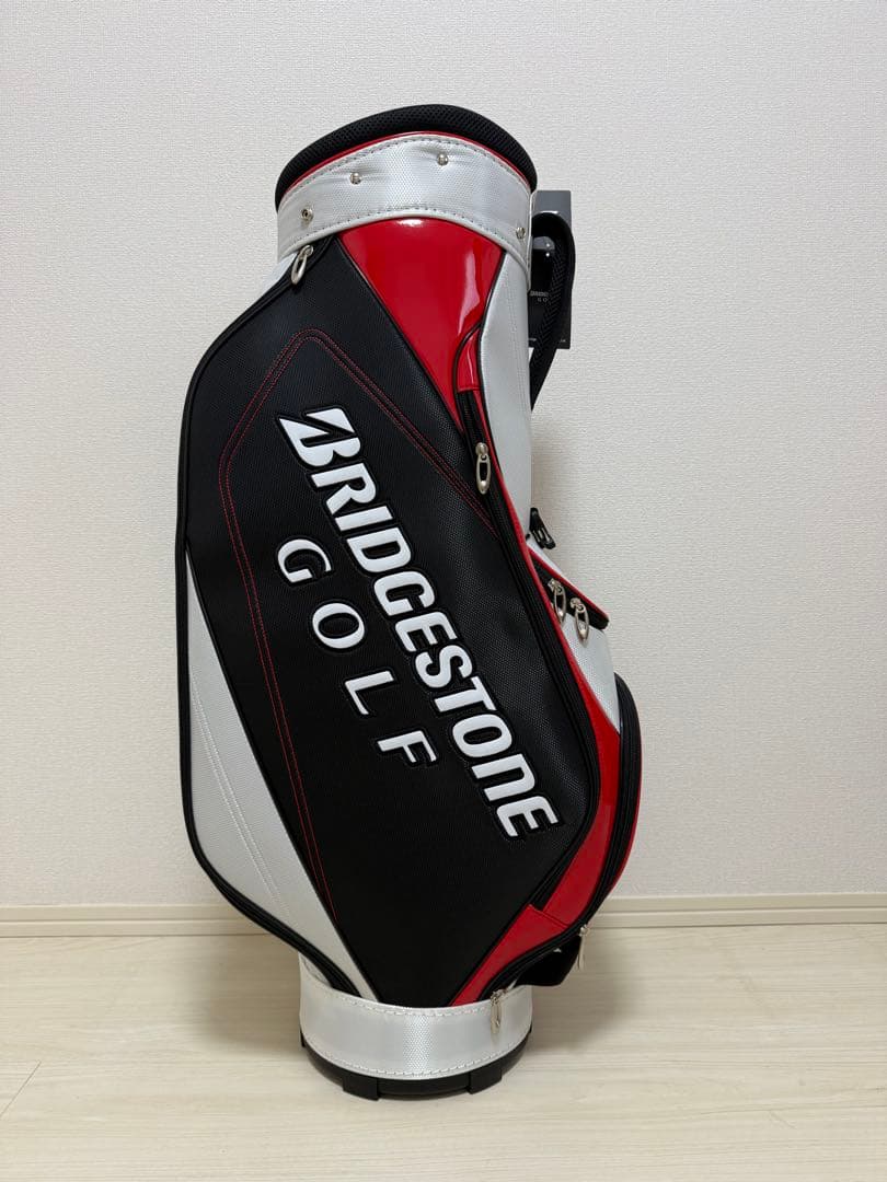 BRIDGESTONE ゴルフキャディバッグ 黒/赤/白　CBG21Y