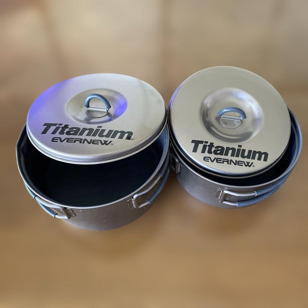 チタニウム製コッヘル大小2個組 エバニュー　　ECA412