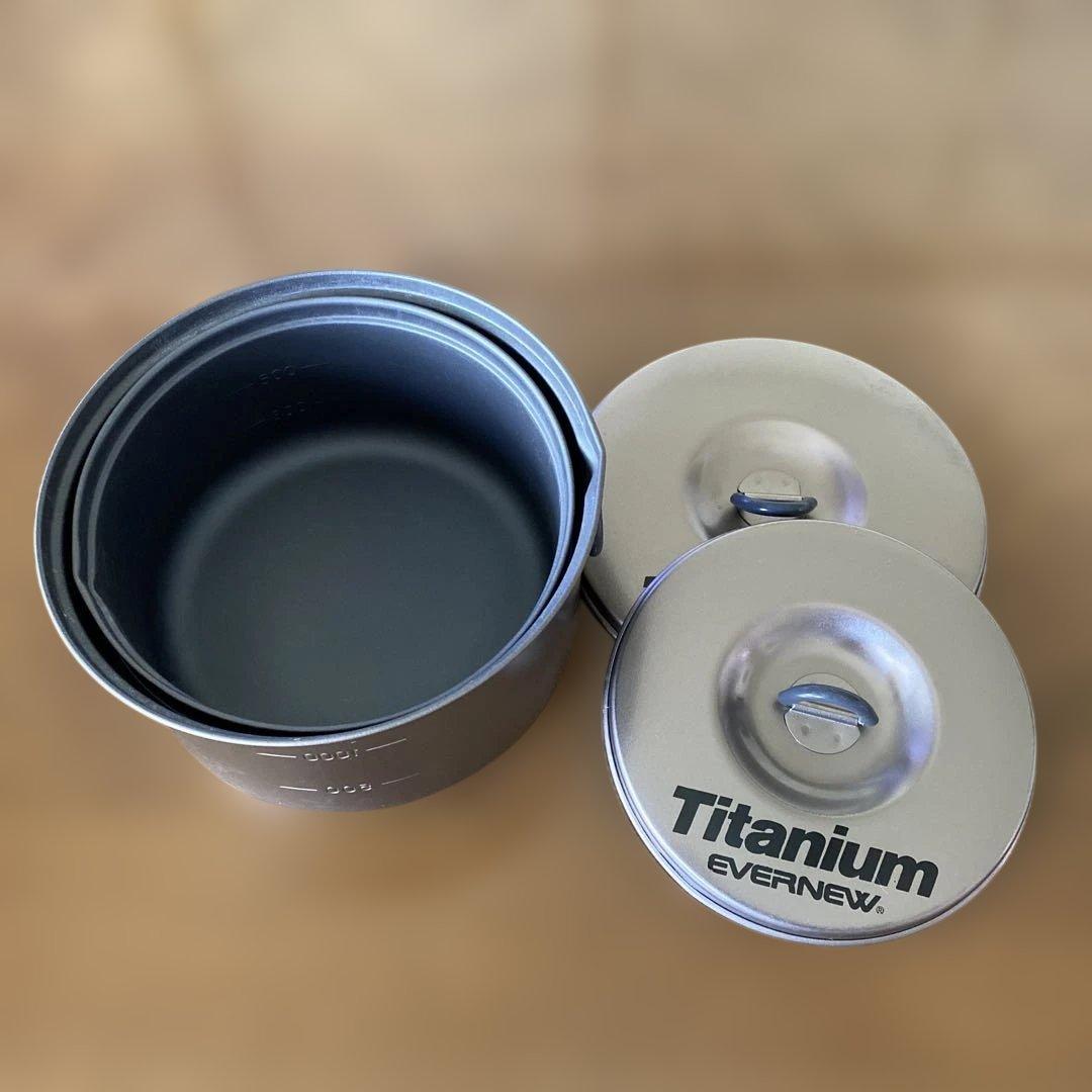 チタニウム製コッヘル大小2個組 エバニュー　　ECA412