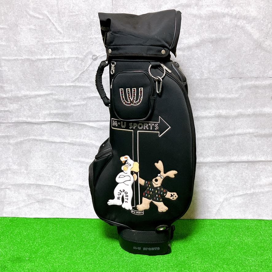 M.U SPORTS ゴルフ キャディバッグ ブラック キャスター付き 希少レア
