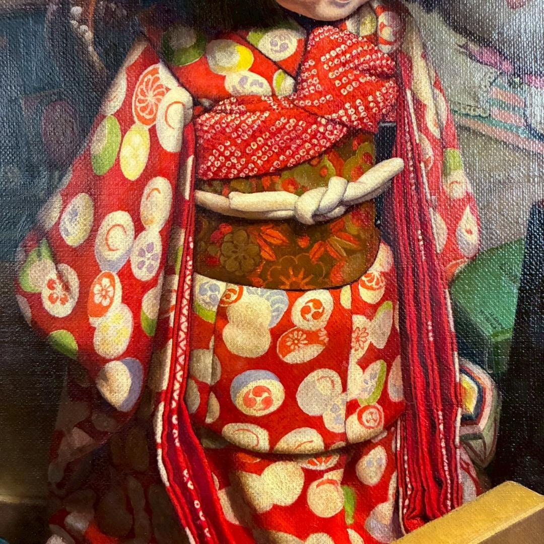 【出品8/26まで】余村展「記憶の底から」油彩 1986年 直筆サイン入 古径額