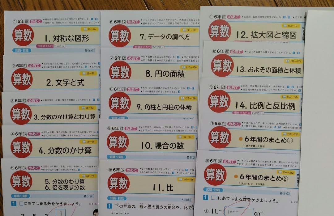 小6 算数　日本文教出版　カラーテスト 令和7年度