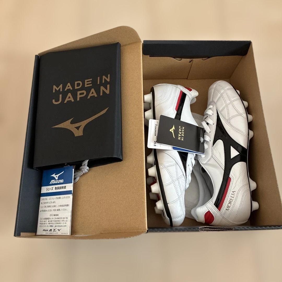 【新品・未使用】ミズノ　モレリア2JAPAN クロスステッチ　白　ホワイト