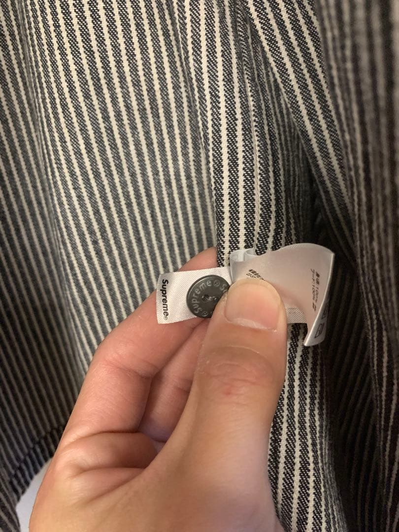 Supremeストライプジャケット フード付き