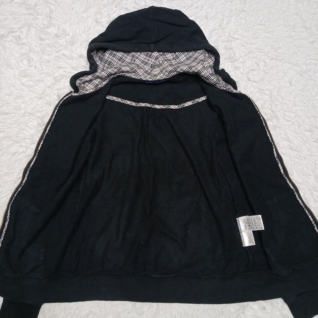 ✨美品✨バーバリーブルーレーベル　ノバチェック　パーカー　ホースロゴ　38