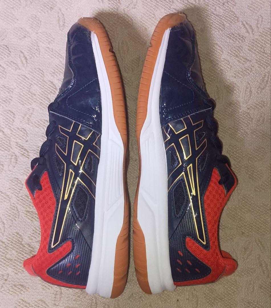 【匿名配送】アシックス　Badminton　シューズ　紺　赤　金　白　25.0