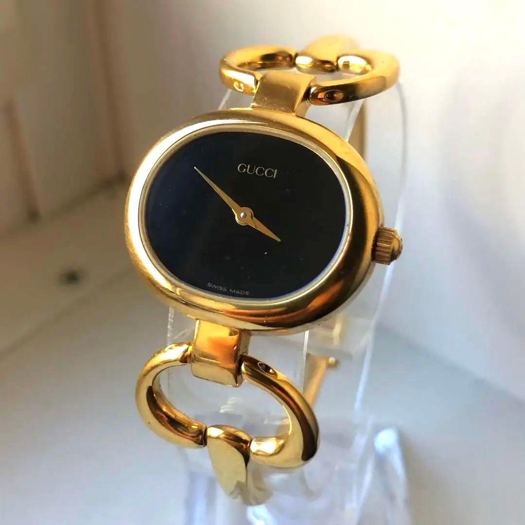 GUCCI 1600 電池新品　ゴールド 腕時計 チェーンリンクデザイン