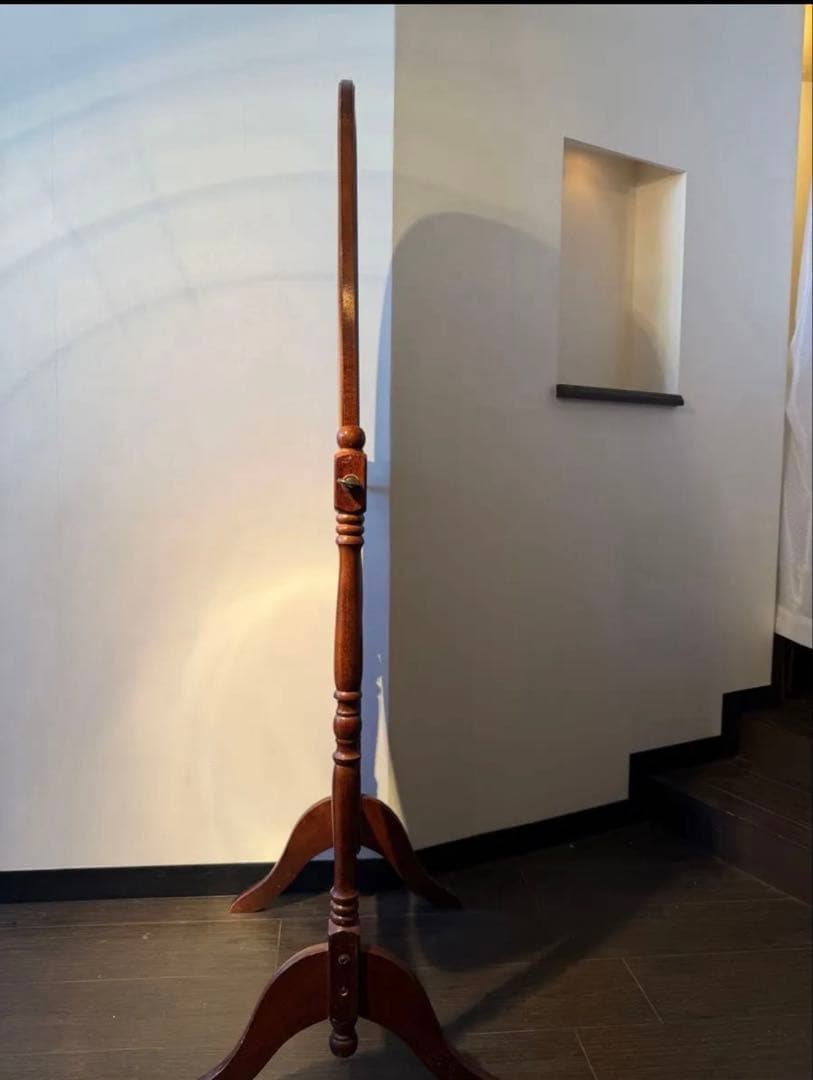 回転式 スタンドミラー 姿見 木製 クラシック アンティーク調 シュバルミラー