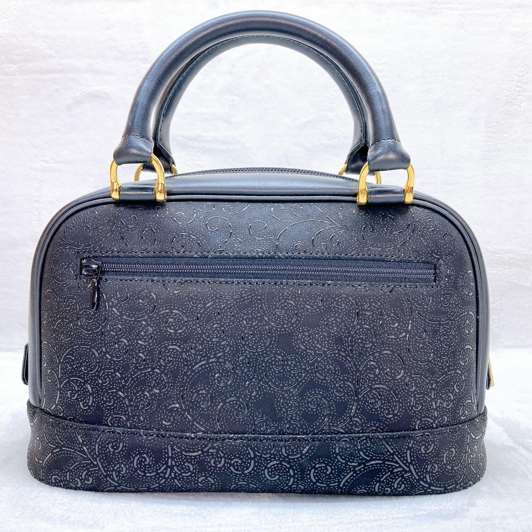 ✨極美品✨印傳屋　インデンヤ　ハンドバッグ　ペイズリー柄　レザー　金具　ドーム型