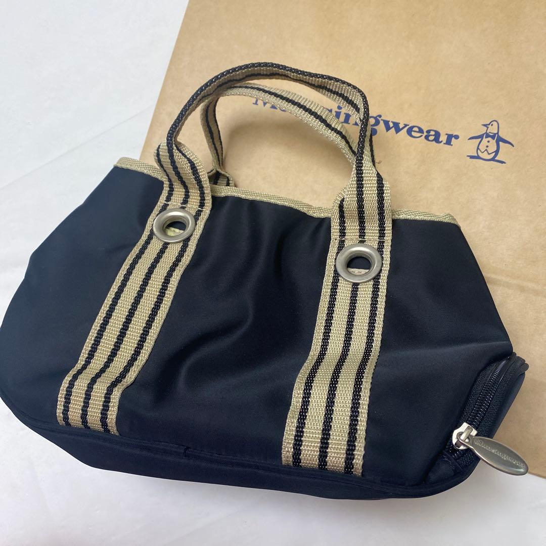 マンシングウェア　ジャカードテープ　パイピング　カートバック　ブラック