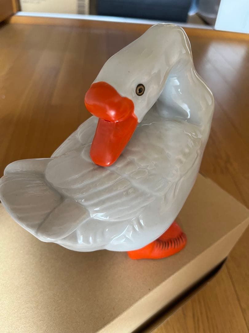 九谷焼 鵞鳥 置物 2体セット インテリア