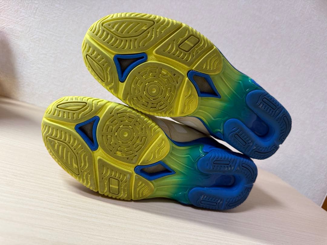 ミズノ　ランニングシューズ　トレーニングシューズ　ブルー×イエロー　27