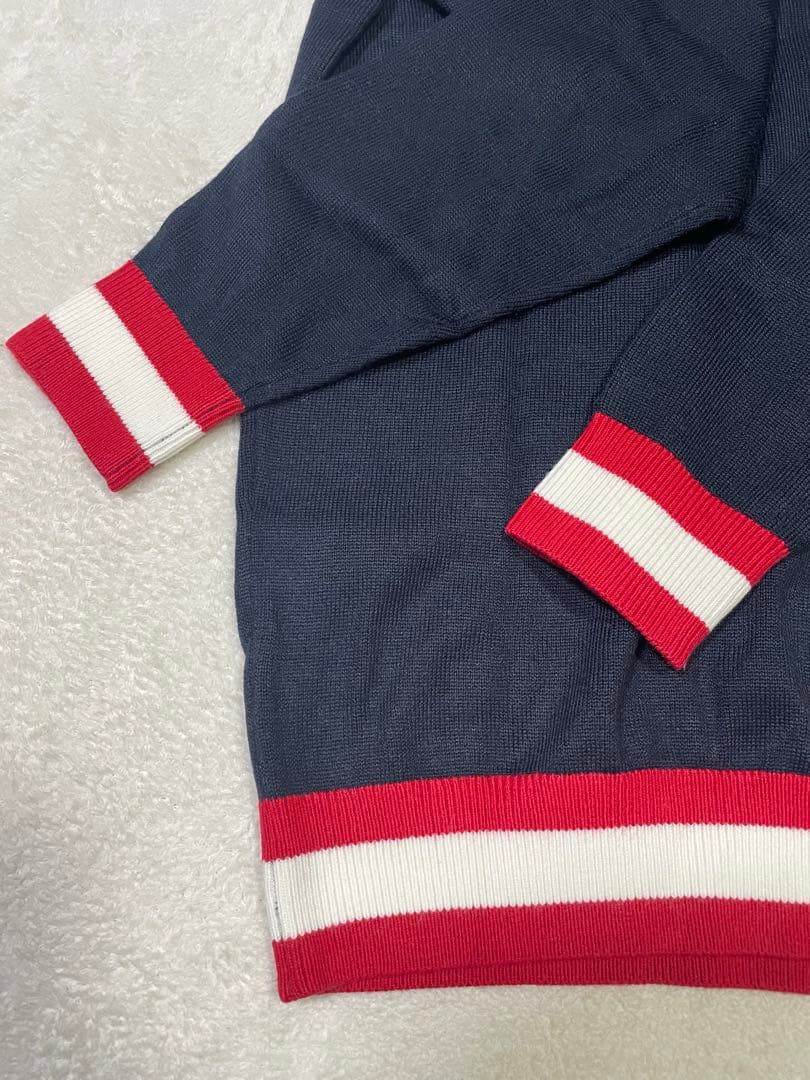 レオレオ美品 キャロウェイ 長袖ニットアーガイル調セーター ネイビー LL