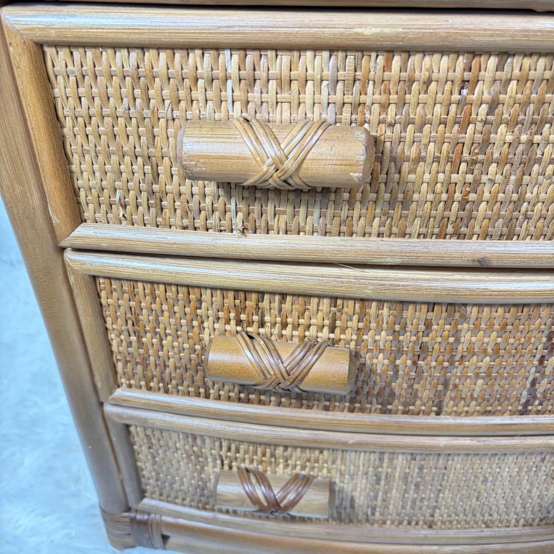 ラタンチェスト 4段 引き出し収納 籐家具 ナチュラル アジアン 小物収納