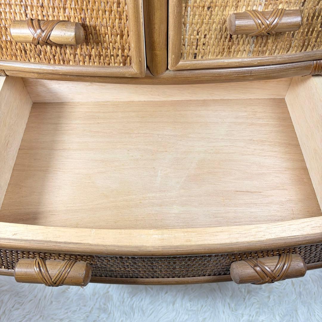 ラタンチェスト 4段 引き出し収納 籐家具 ナチュラル アジアン 小物収納