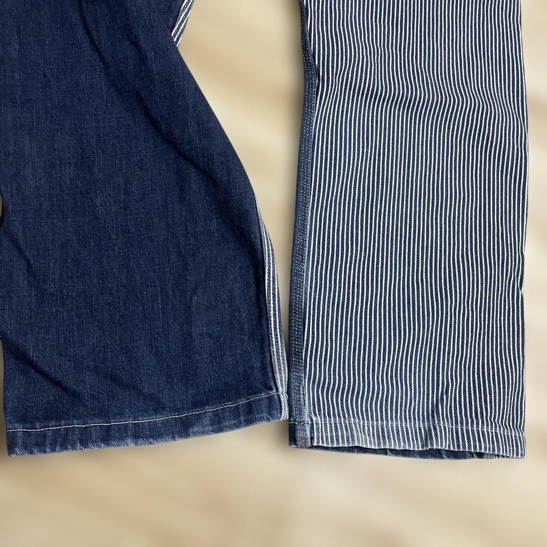 児島ジーンズ KOJIMA GENES ヒッコリー×濃紺 ペインターデニムパンツ