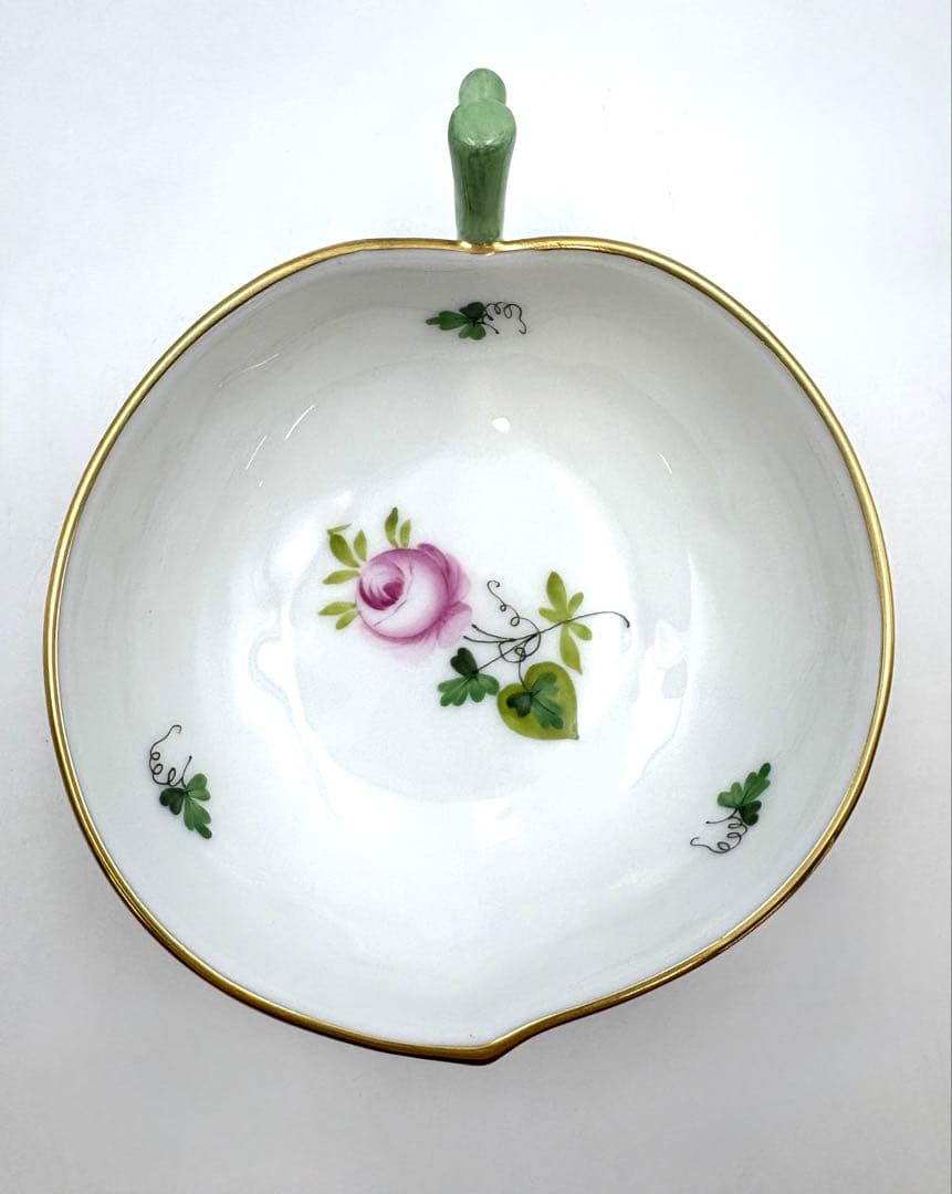 未使用保管品　HEREND ヘレンド　ウィーンの薔薇　シンプル　ピーチディッシュ
