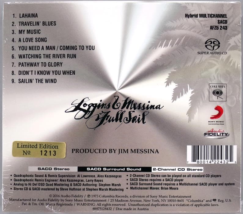 (未開封 Hybrid SACD) ロギンス & メッシーナ Full Sail