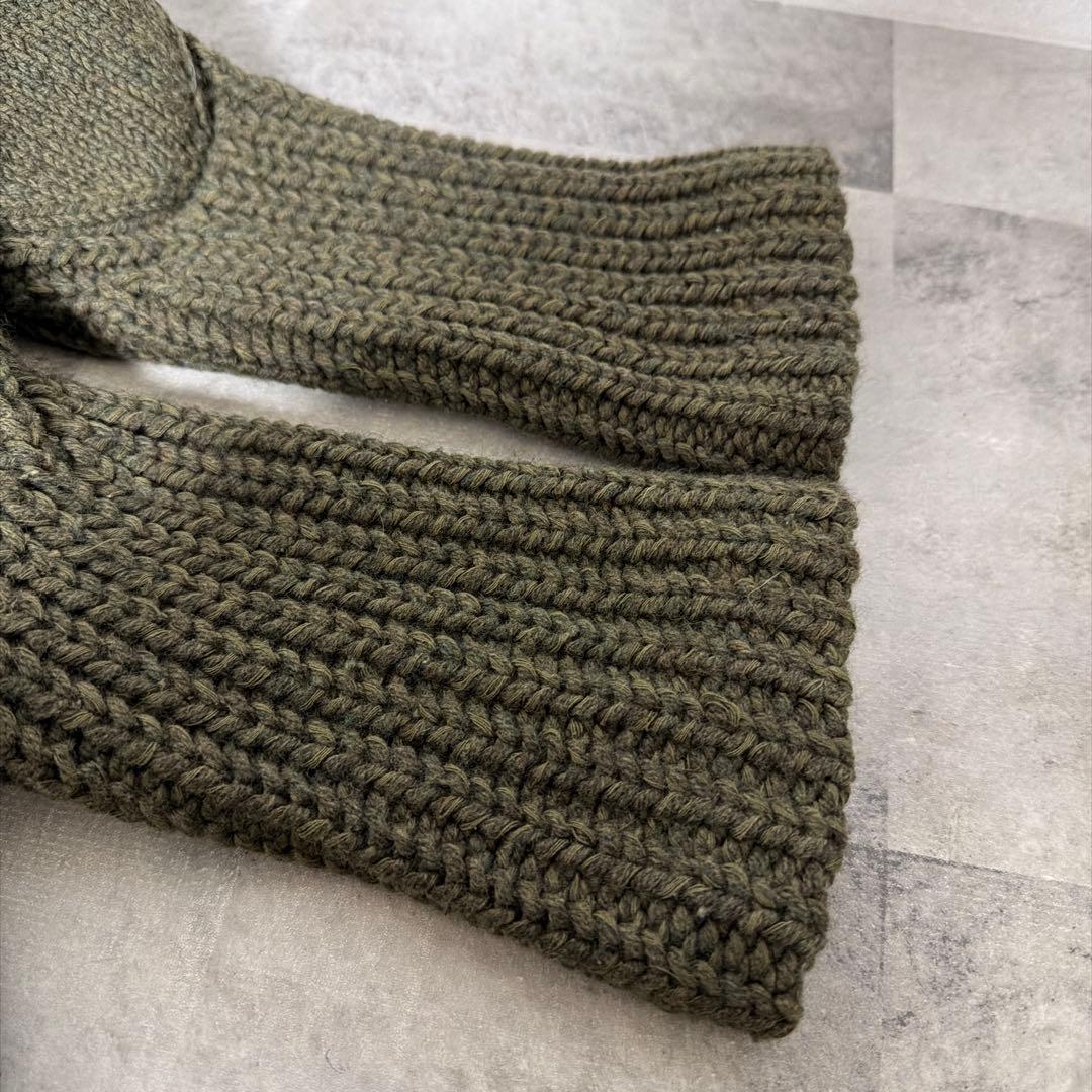 ラルフローレン ニットジャケット 厚手 ショールカラー ポケット付 デザイン M