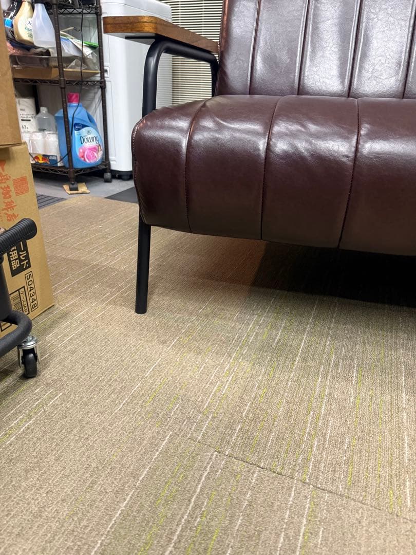 【美品】ニトリ　2人用合皮ソファ　(Nシールド ステイン2KD DBR)