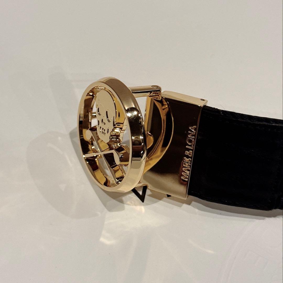 美品 ★ MARK&LONA ベルト レザー 革 ブラック 正規品
