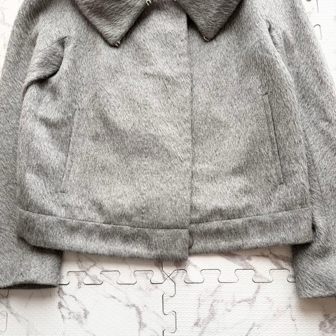 最高級白タグ✨マックスマーラ アルパカ混 シャギー ジャケット グレー 38
