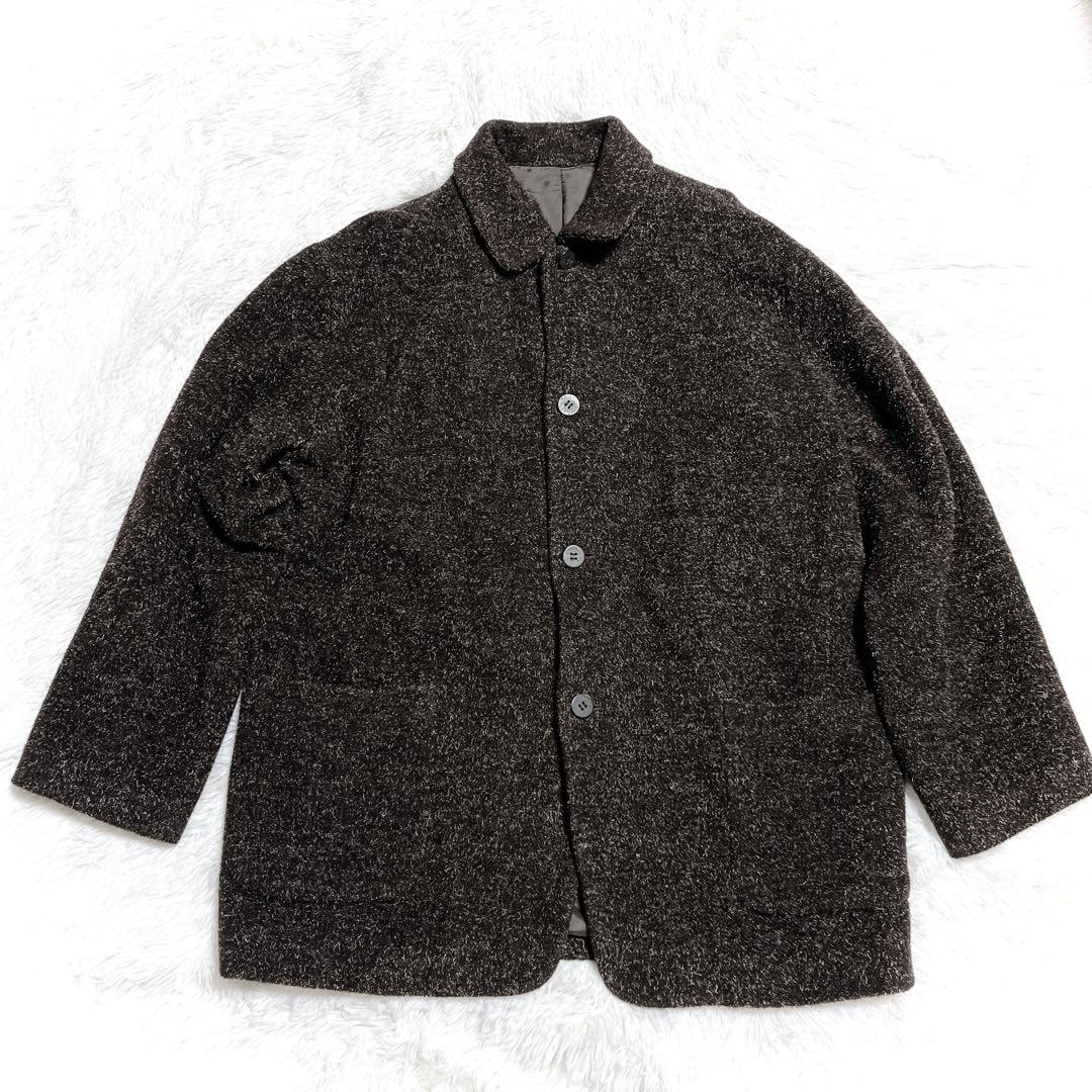 美品 ヨーガンレール ウール コート ジャケット シングル ボタン 黒 大きい