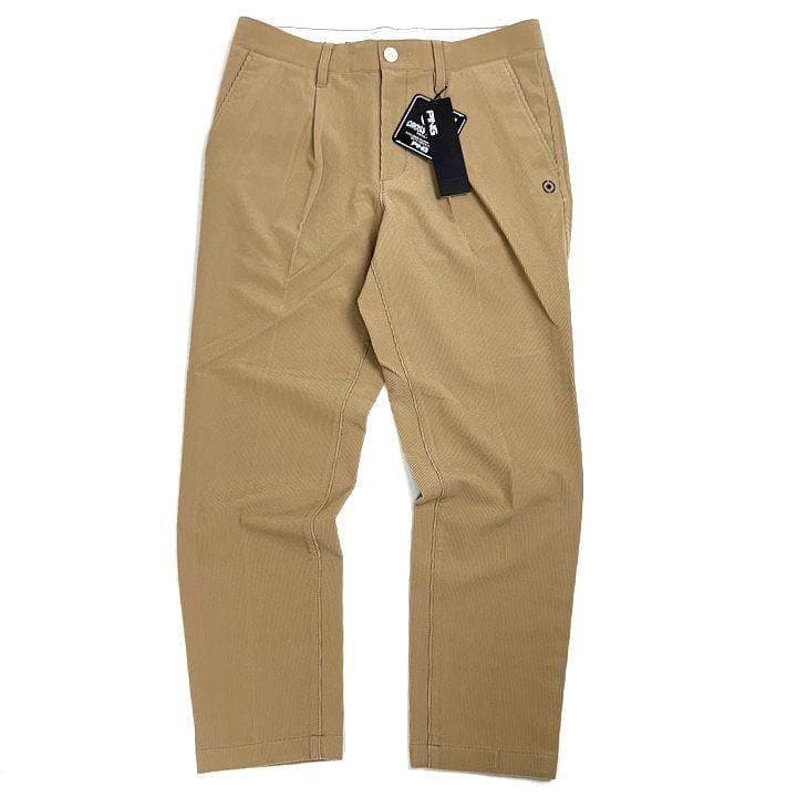 新品ピン ゴルフ トリコットコーデュロイ ワイドテーパード パンツ ベージュ L