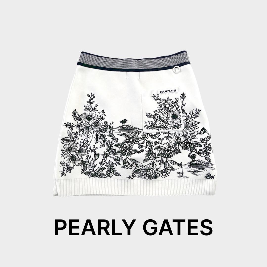 678 パーリーゲイツ定価35,200円 花柄パネル刺繍スカート 1 M