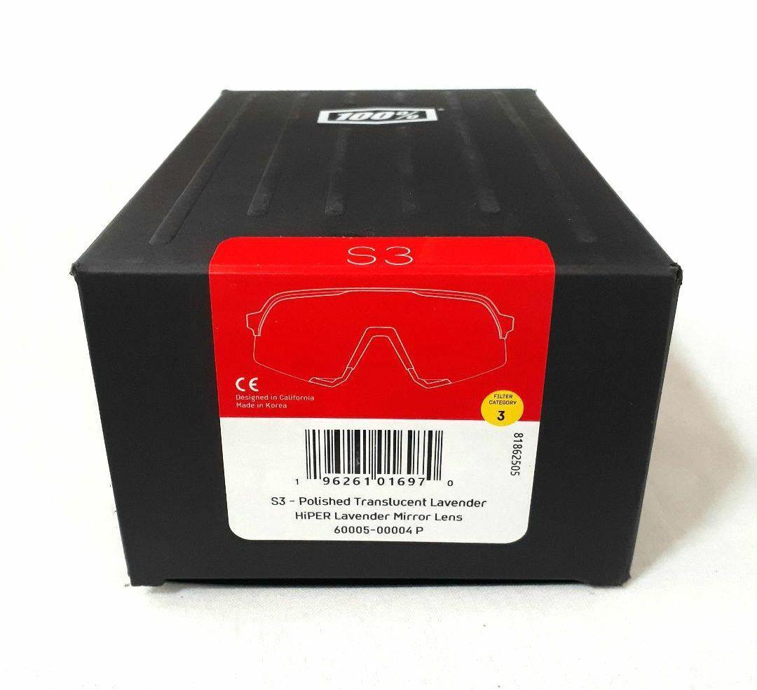 最新版 100% S3 クリア ラベンダー ワンハンドレッド サングラス