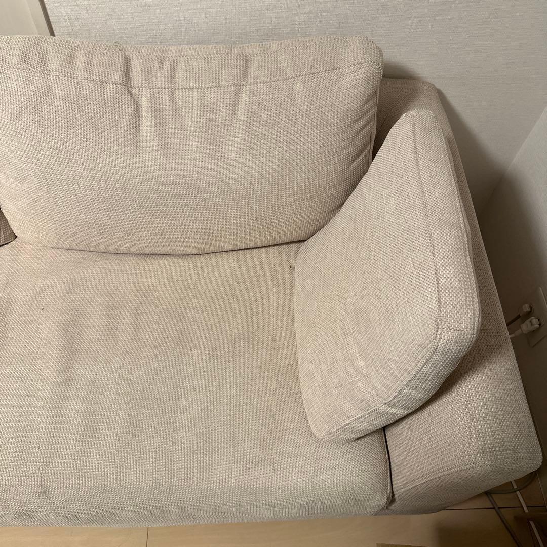 ベージュ 2人掛けソファ 木製脚　野田産業 NDstyle