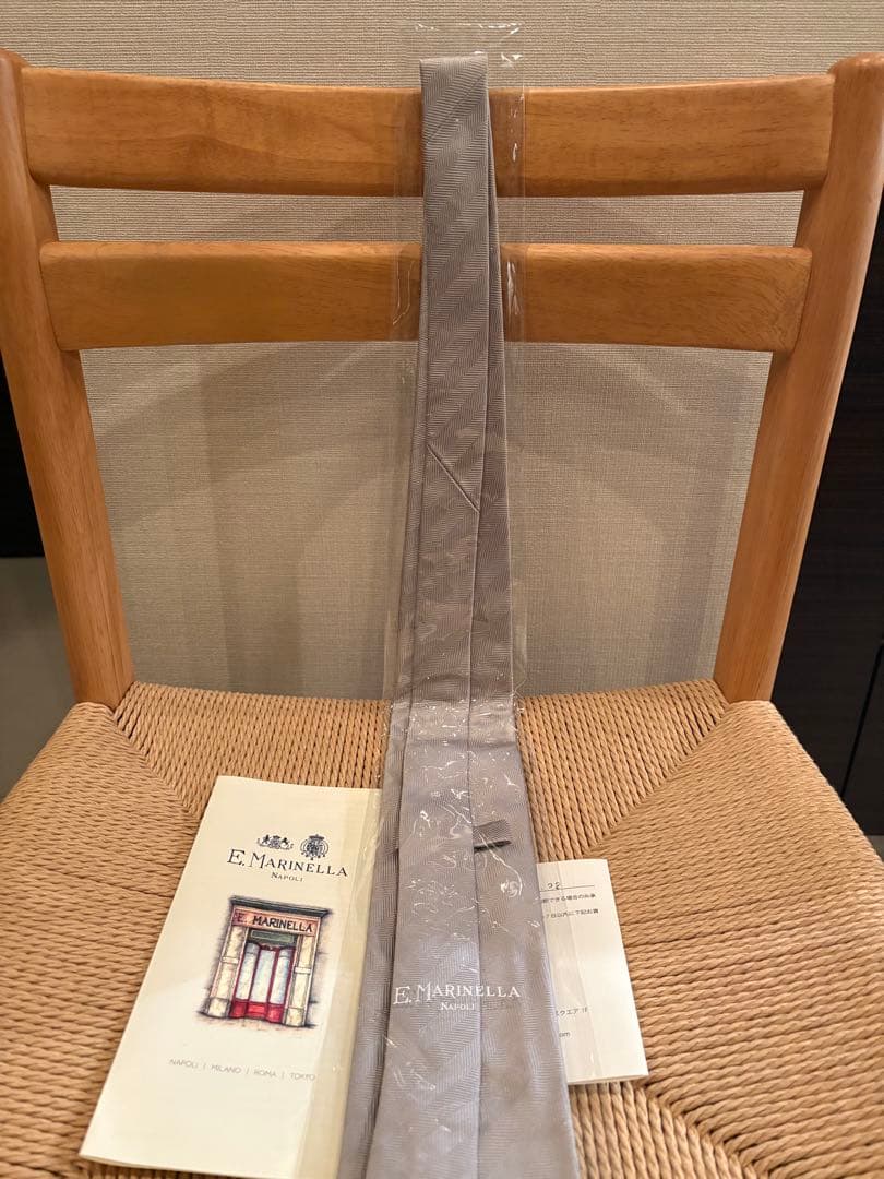 E. Marinella シルバー ネクタイ