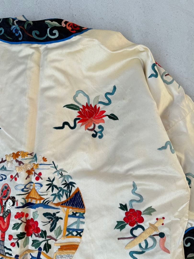 50s 60s ヴィンテージ マンダリアン チャイナジャケット シルク 刺繍