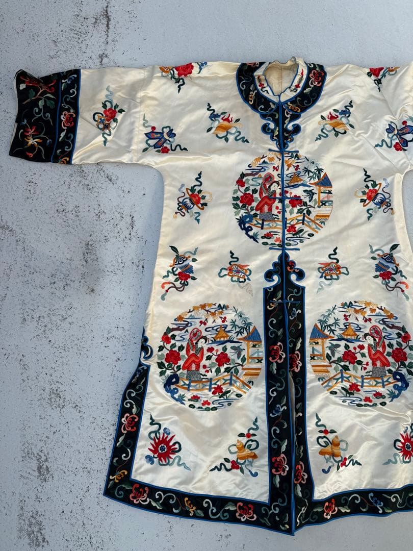 50s 60s ヴィンテージ マンダリアン チャイナジャケット シルク 刺繍