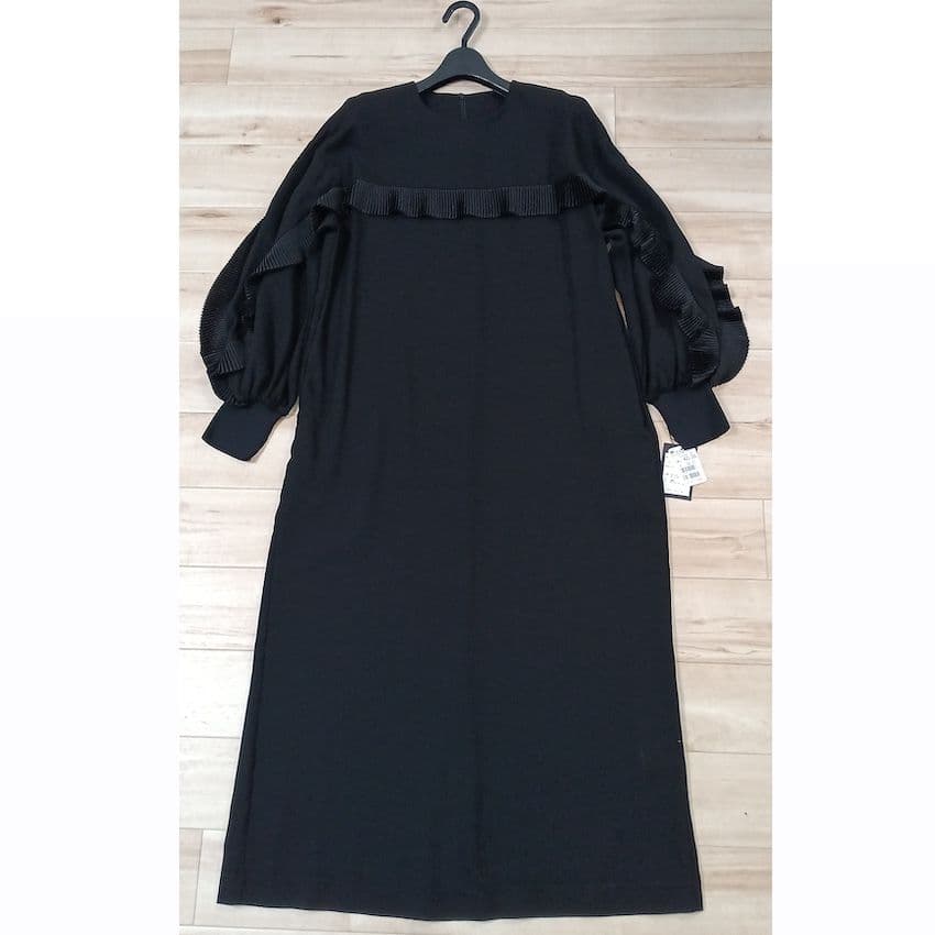 wy【新品2万 ヤマダヤ Aga 】プリーツ フロント フリル ワンピ