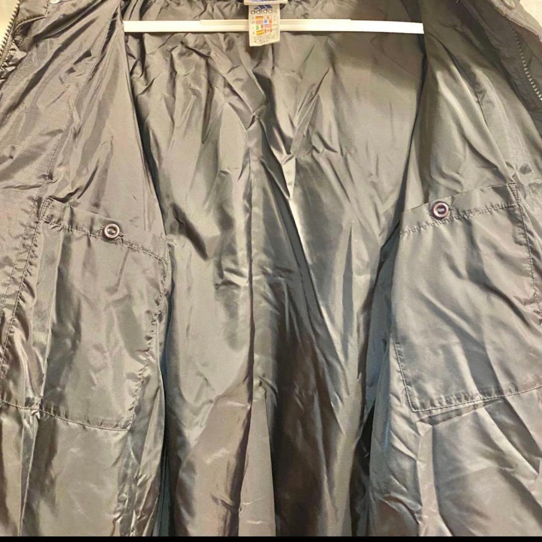 adidas アディダス ベンチコート ダウンコート 刺繍ロゴ 黒 ブラック O