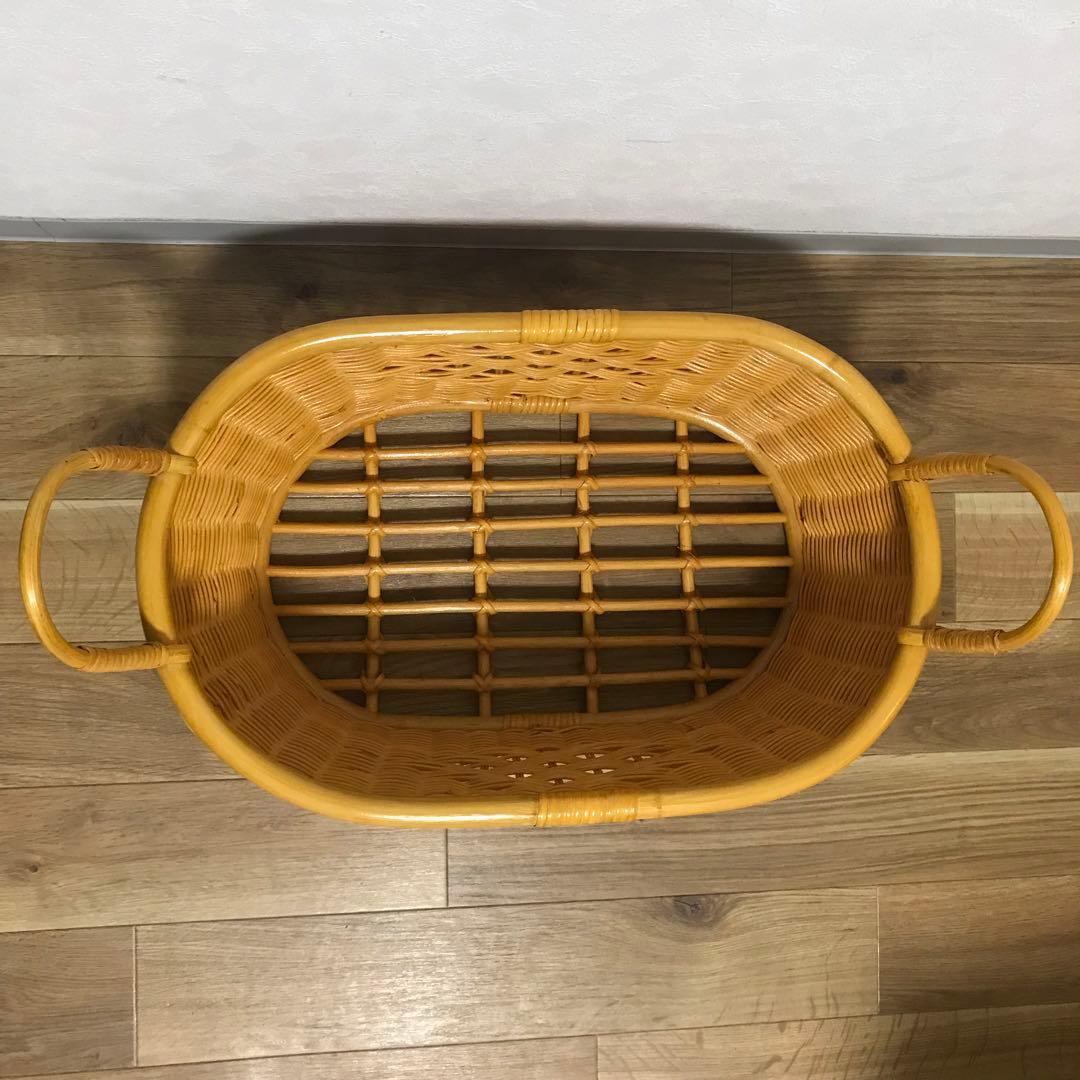 土日限定⭐️お値引き中⭐️籐ランドリーバスケット　籐カゴ　ラタンバスケット　大きめ