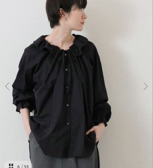 ジャーナルスタンダード　コットンローン フリルパフブラウス