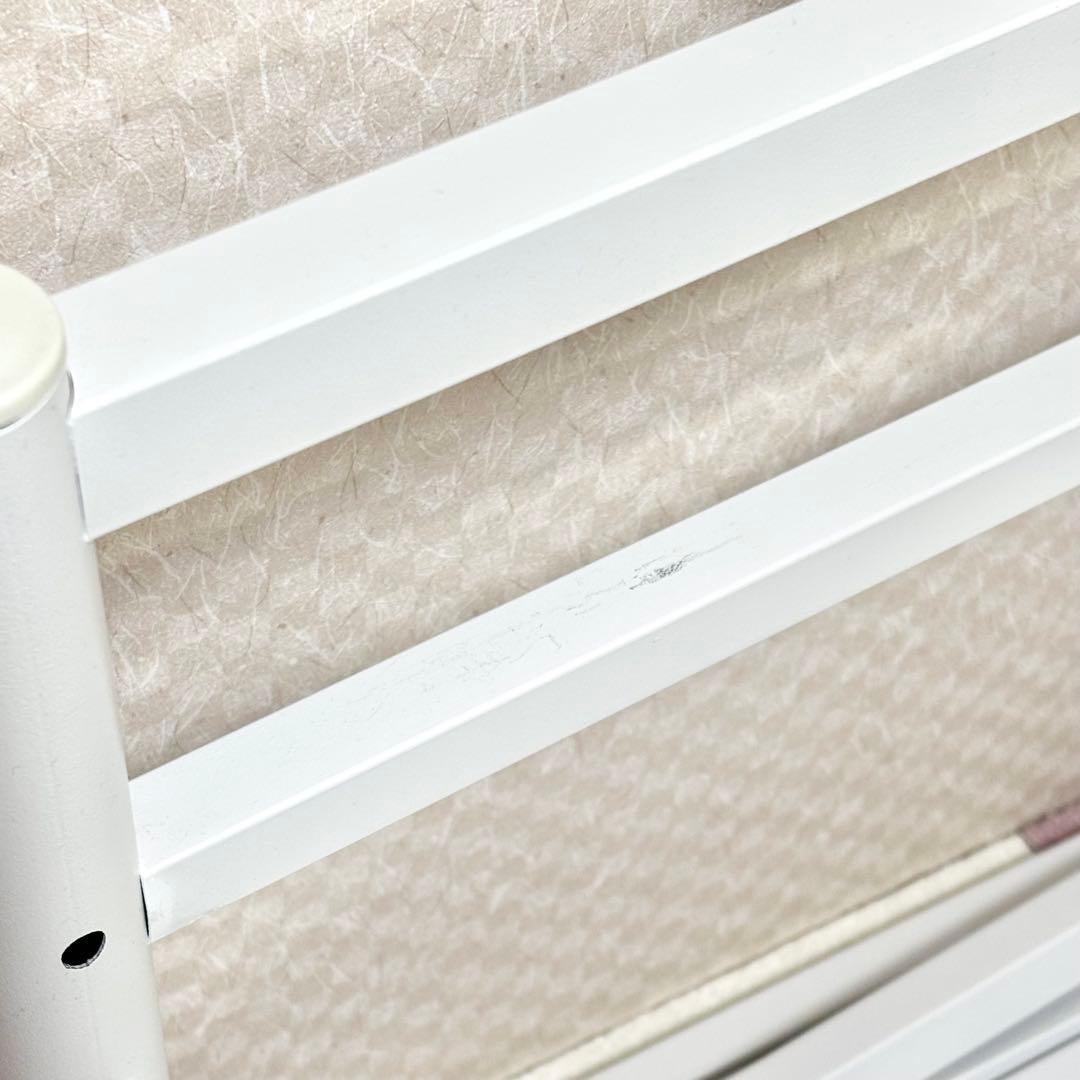 【耐荷重300Kg・2口コンセント】ベッドフレーム シングル 白 コンセント付き