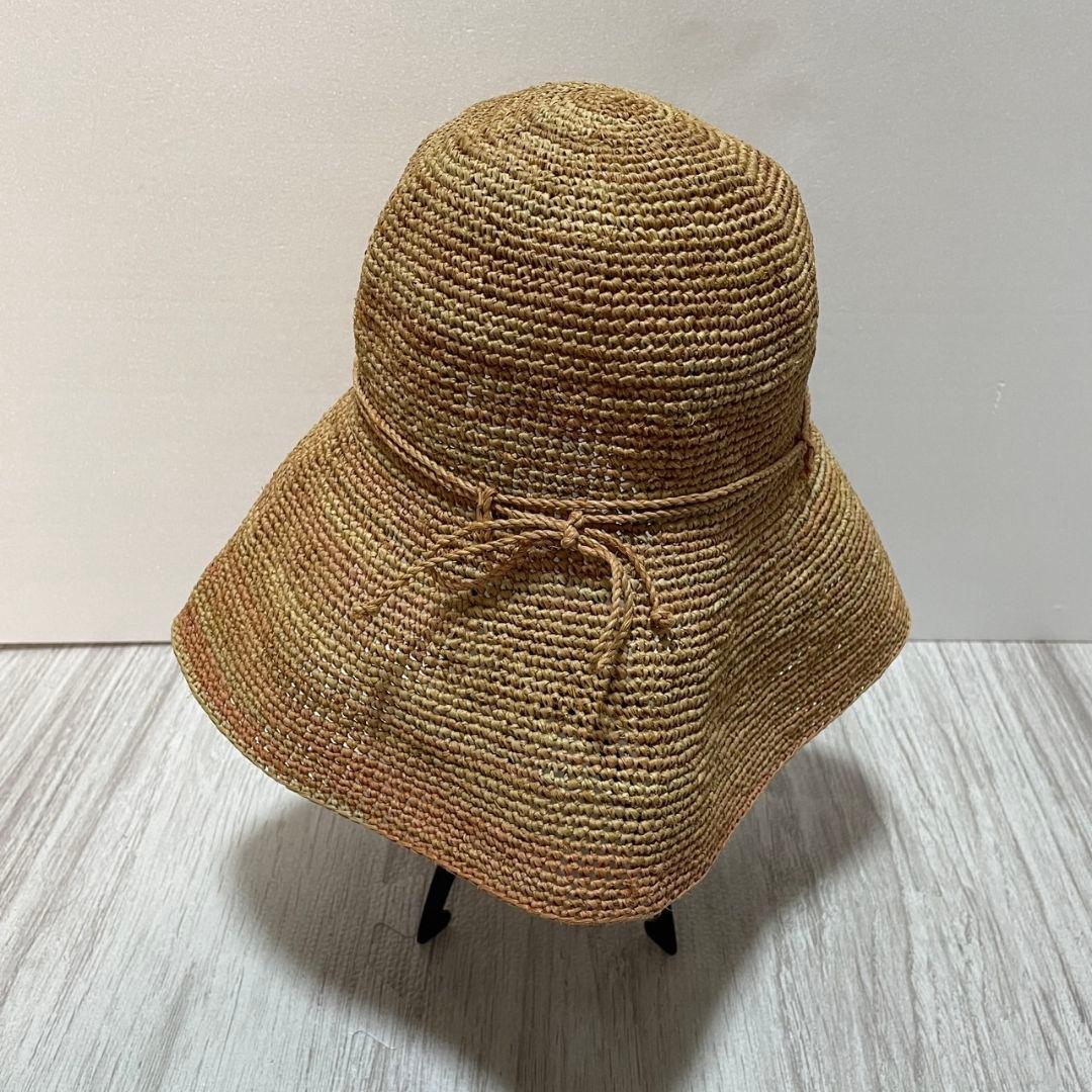 ヘレンカミンスキーハットラフィアプロヴァンス　麦わら帽子ロゴ金具