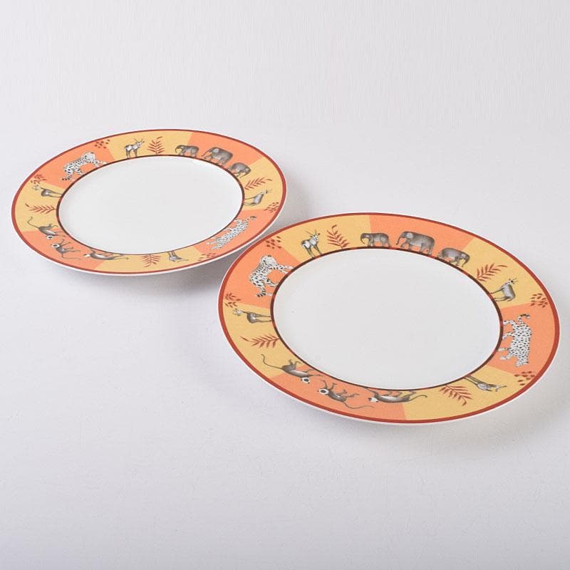 HERMES　エルメス　アフリカシリーズ　ペアプレート　箱付　M　R9131