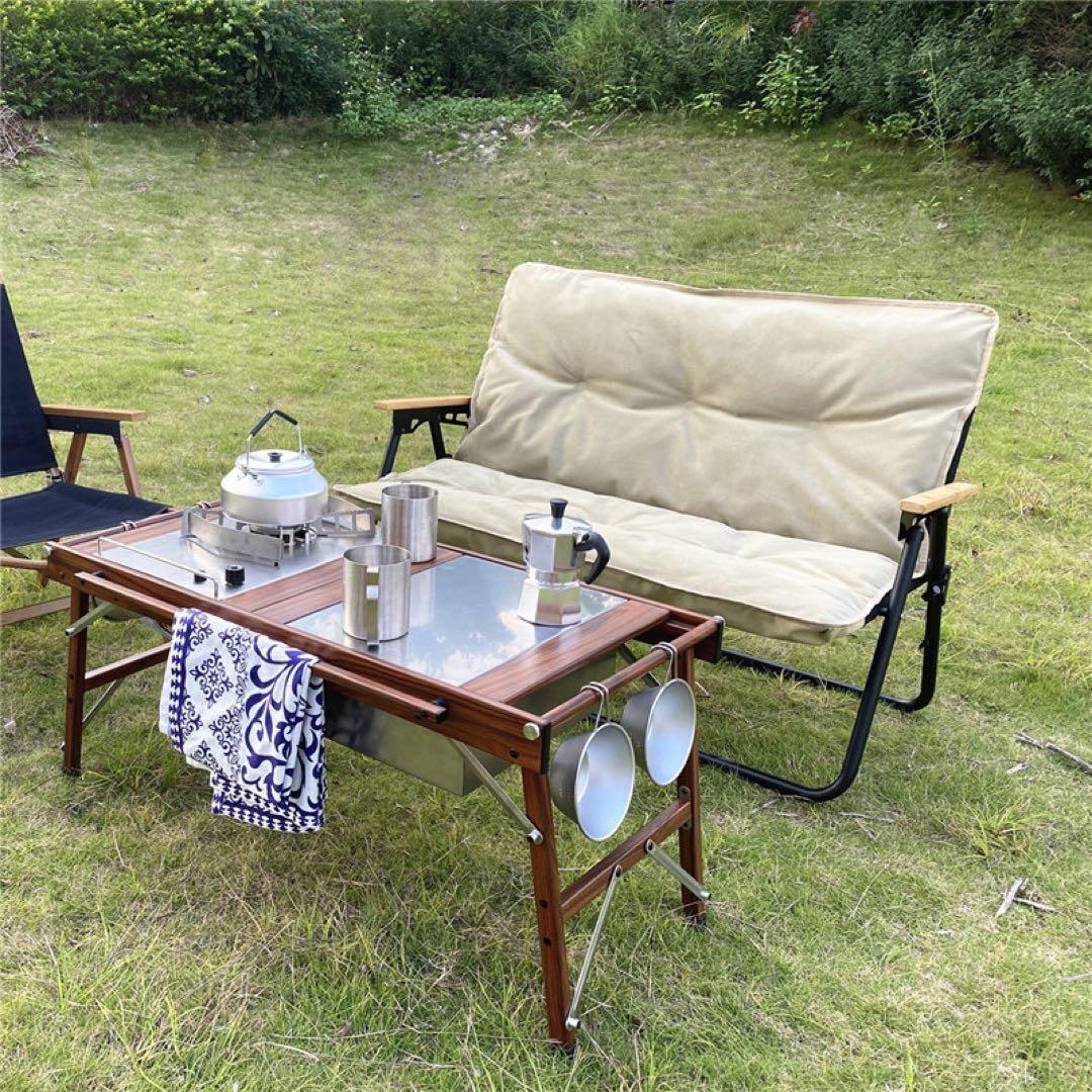 Simpleme ベンチチェア ブラック OW-130 クッションカバー付