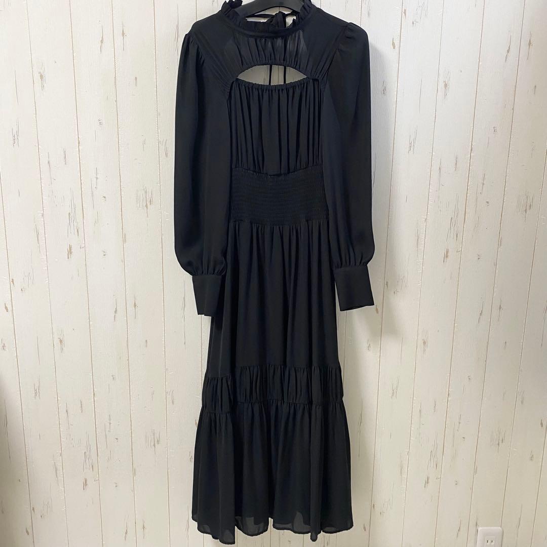 rienda リエンダ バストカットフレアワンピース ブラック Sサイズ